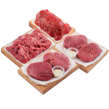 Malse runder- of kogelbiefstuk, biefstukpuntjes of rundersteaks
